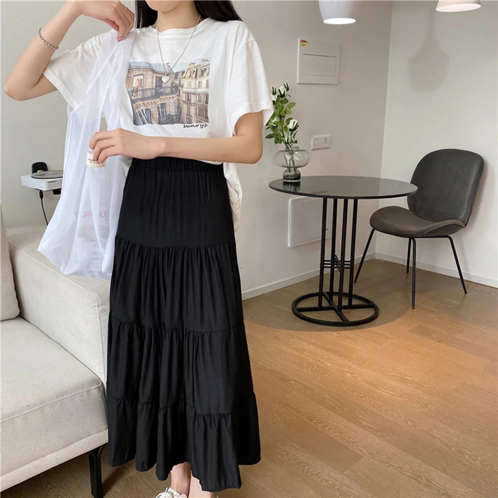 Chic High Waist Chiffon Skirt