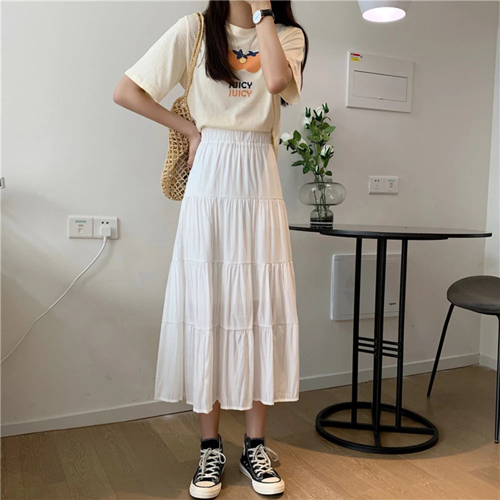 Chic High Waist Chiffon Skirt