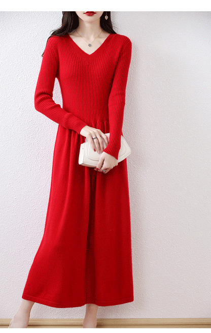 Cozy Chic: 100% Wool Knitted Winter Dress