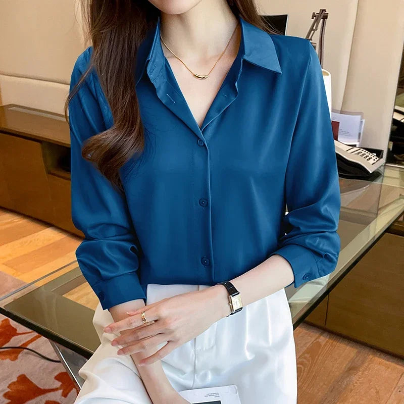 Elegant Commuter Solid Chiffon Top