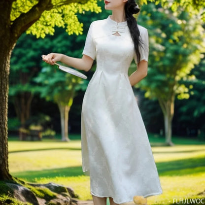 Elegant Chi-Pao Summer Dress