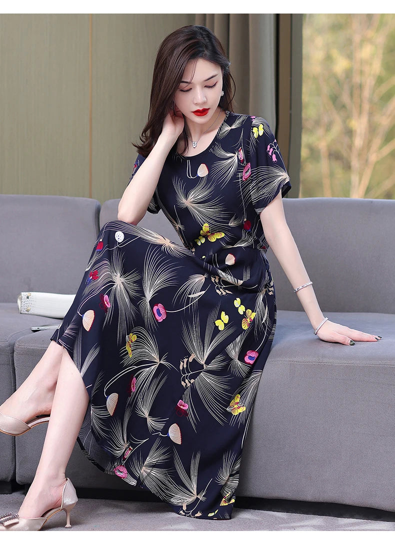 Floral Elegance Short Sleeve Dress