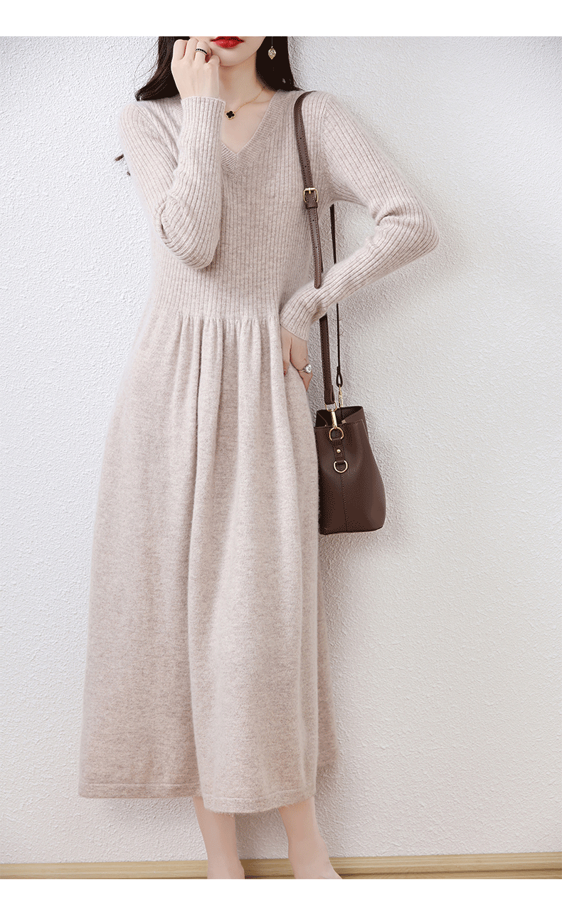 Cozy Chic: 100% Wool Knitted Winter Dress