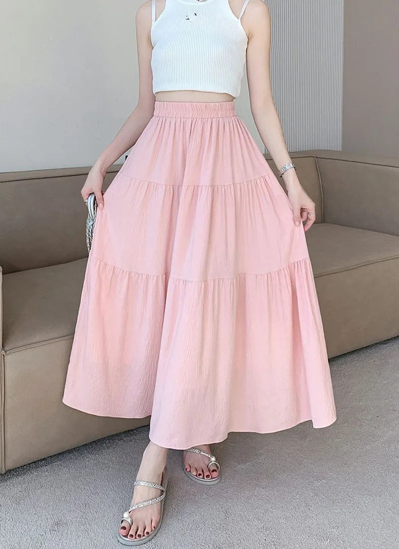 Chic High-Waist Patchwork Skirt