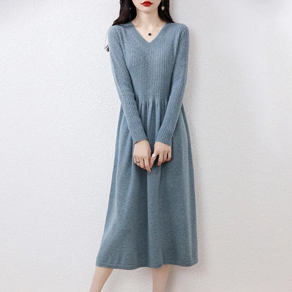 Cozy Chic: 100% Wool Knitted Winter Dress