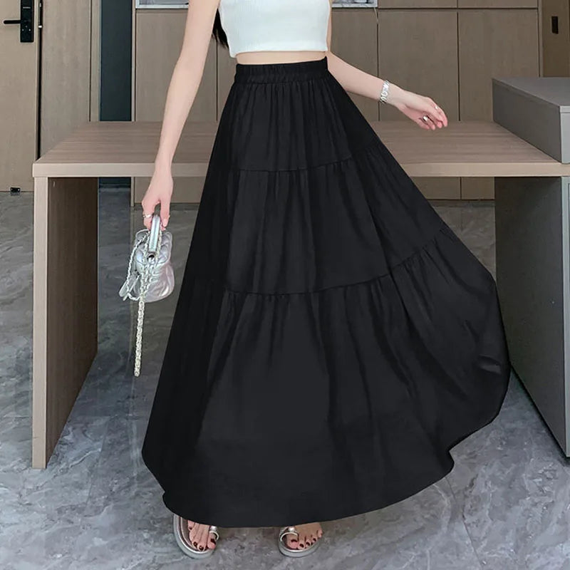 Chic High-Waist Patchwork Skirt