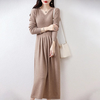 Cozy Chic: 100% Wool Knitted Winter Dress