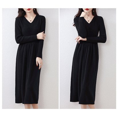 Cozy Chic: 100% Wool Knitted Winter Dress