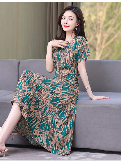 Floral Elegance Short Sleeve Dress