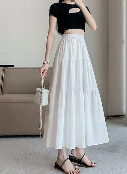 Chic High-Waist Patchwork Skirt