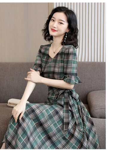 Sophisticated Plaid Dress