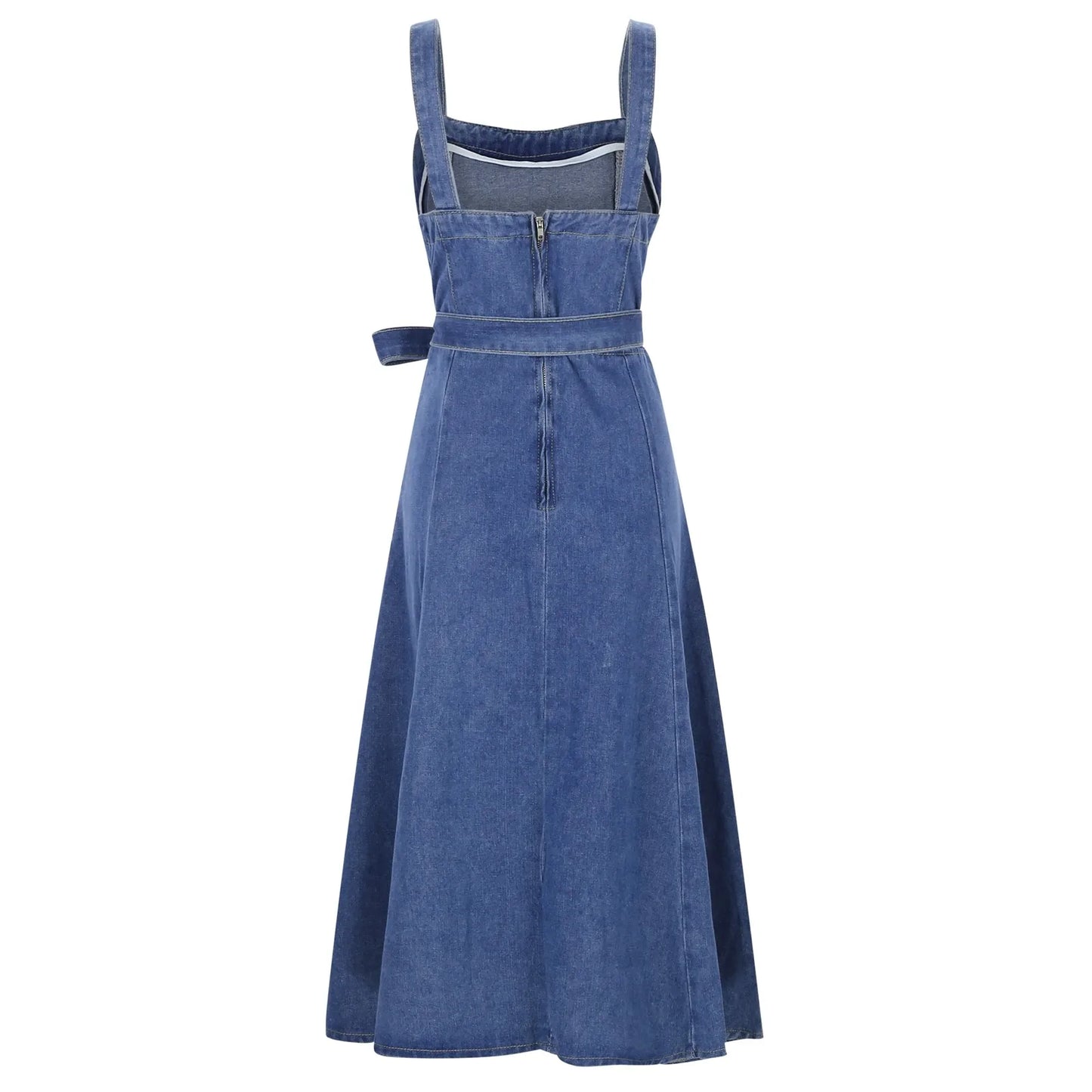 Chic Bow Denim Dress