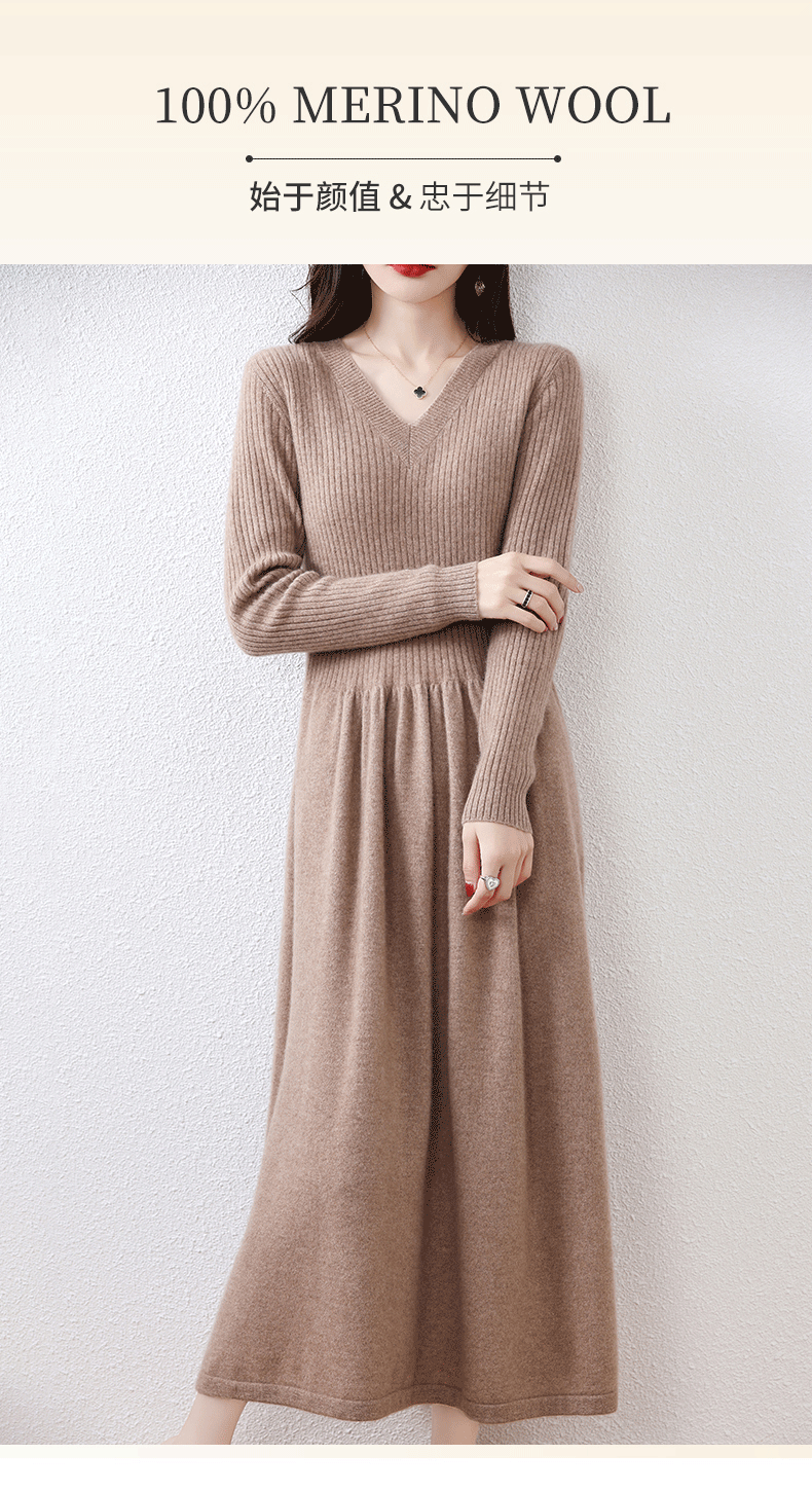 Cozy Chic: 100% Wool Knitted Winter Dress