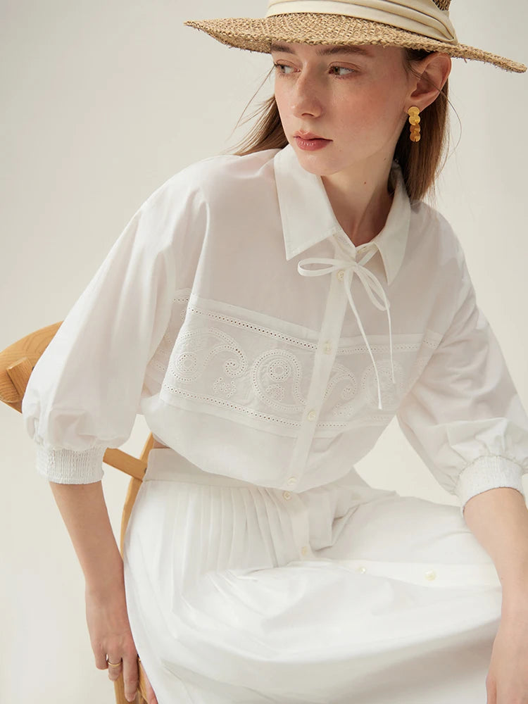 Elegant Summer White Shirt Dress Ensemble