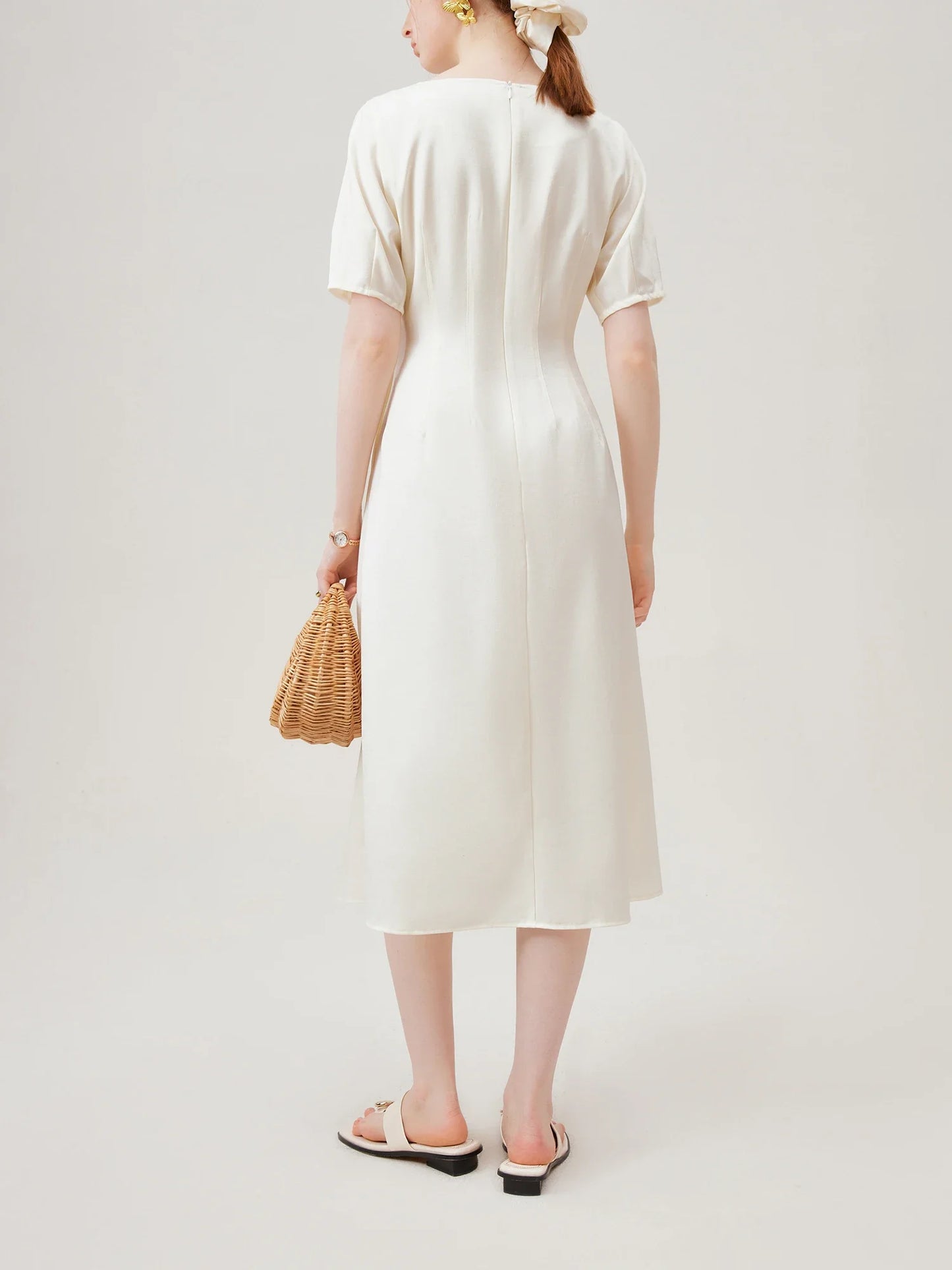 Timeless Grace: Casual White Dress for Women