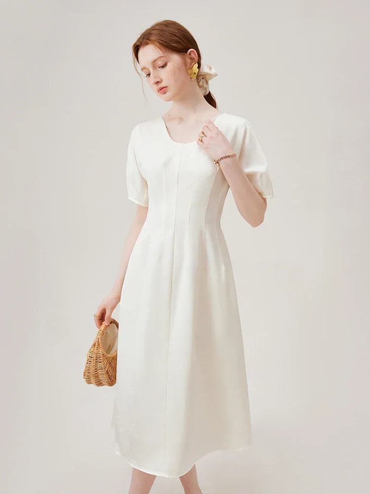 Timeless Grace: Casual White Dress for Women