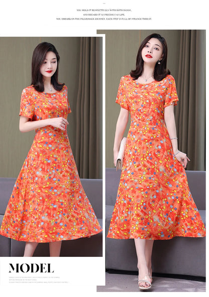 Floral Elegance Short Sleeve Dress