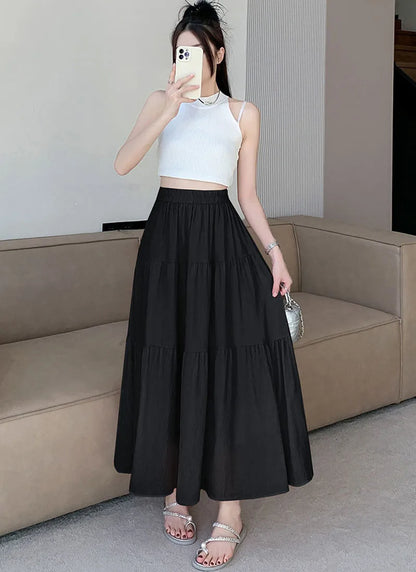 Chic High-Waist Patchwork Skirt