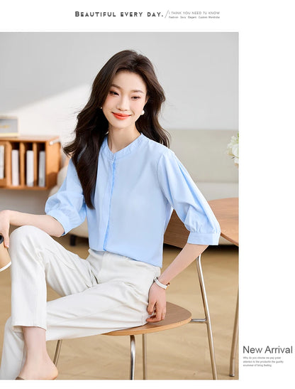 Coastal Breeze: Stylish Summer Blouse for Office and Casual Wear