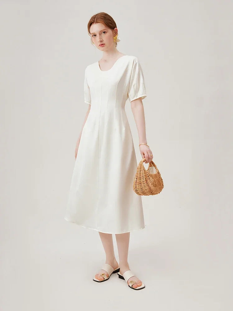 Timeless Grace: Casual White Dress for Women