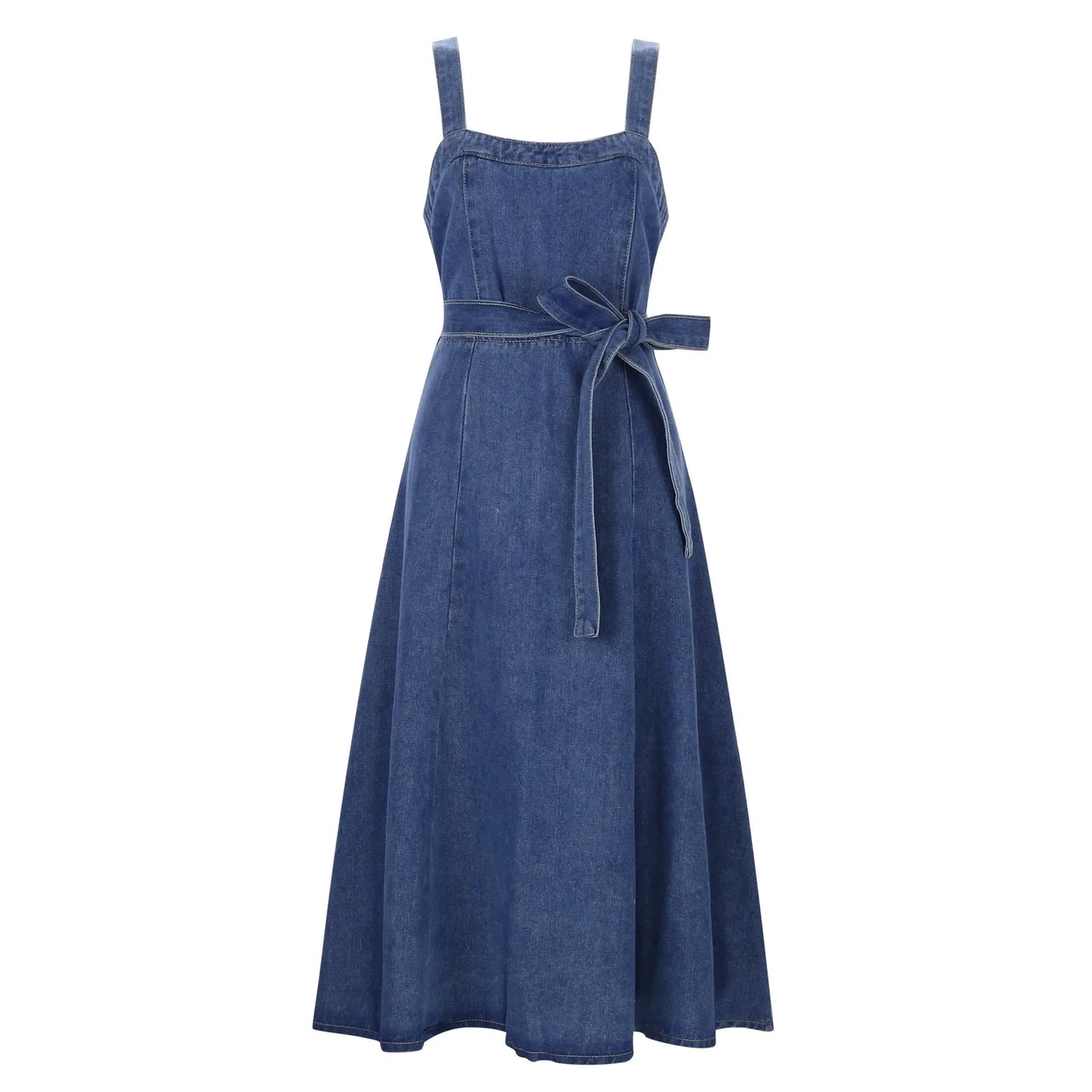 Chic Bow Denim Dress