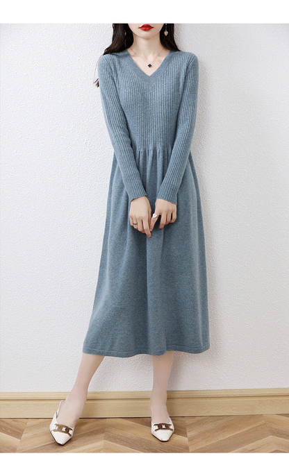 Cozy Chic: 100% Wool Knitted Winter Dress