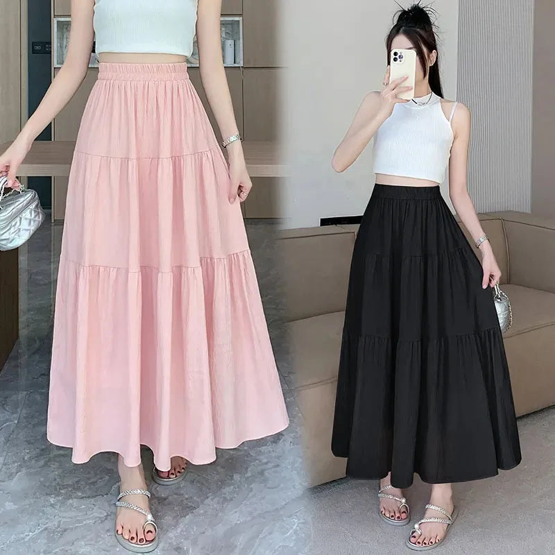 Chic High-Waist Patchwork Skirt