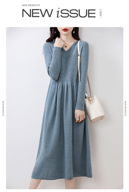 Cozy Chic: 100% Wool Knitted Winter Dress