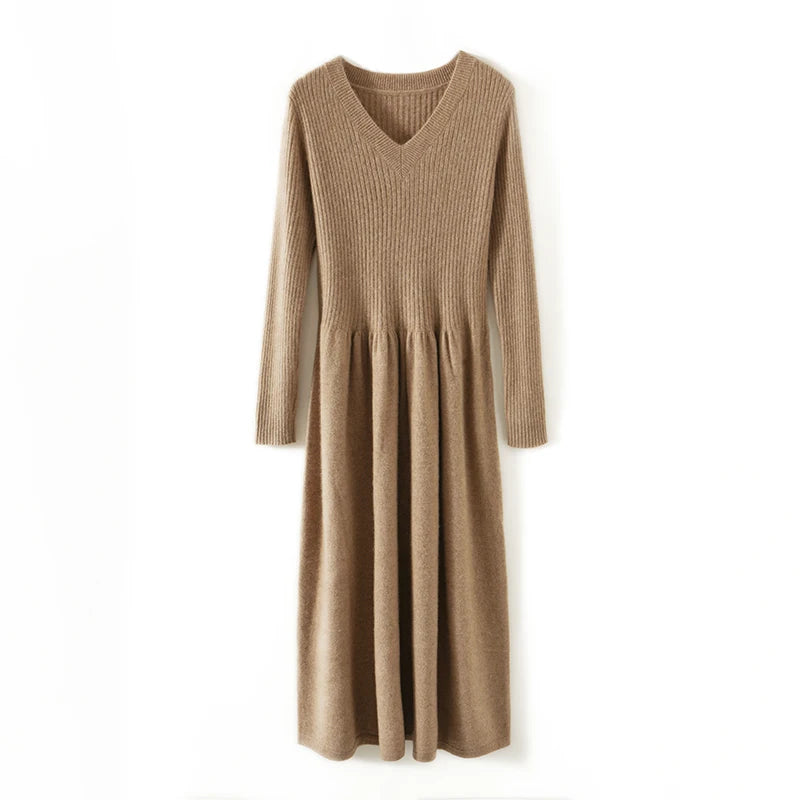 Cozy Chic: 100% Wool Knitted Winter Dress