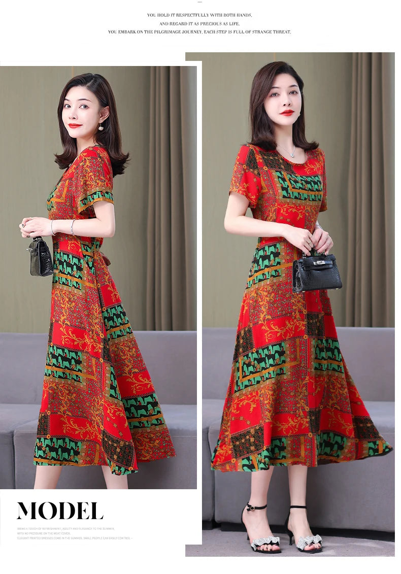 Floral Elegance Short Sleeve Dress