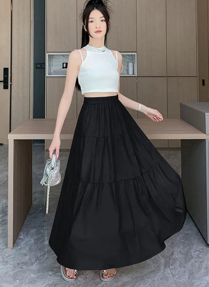 Chic High-Waist Patchwork Skirt