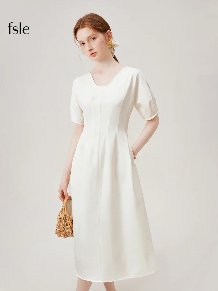 Timeless Grace: Casual White Dress for Women