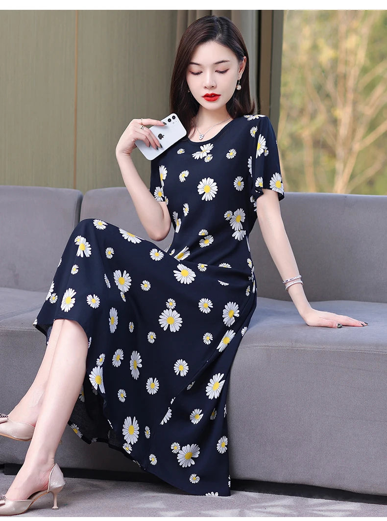 Floral Elegance Short Sleeve Dress