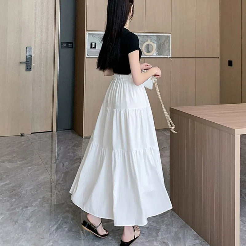 Chic High-Waist Patchwork Skirt