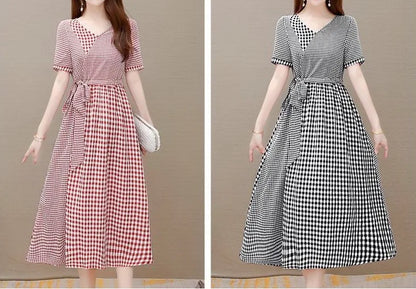 Vintage Charm Checkered Dress