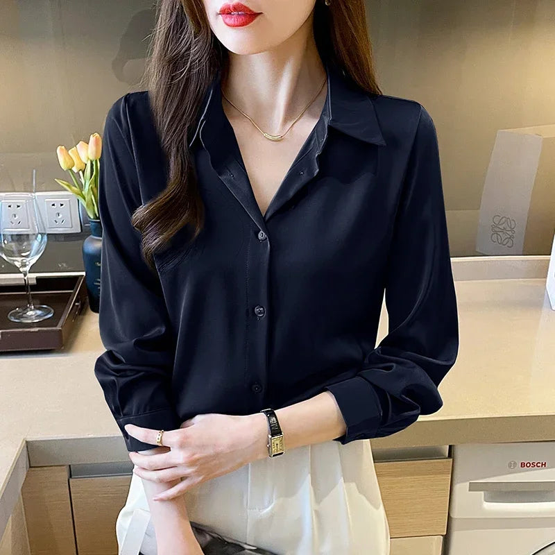 Elegant Commuter Solid Chiffon Top