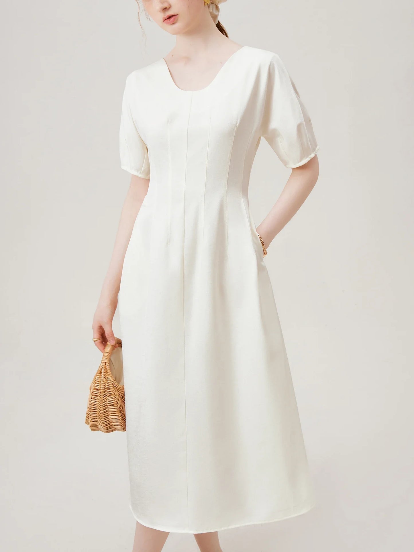 Timeless Grace: Casual White Dress for Women