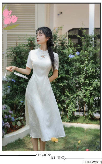 Elegant Chi-Pao Summer Dress