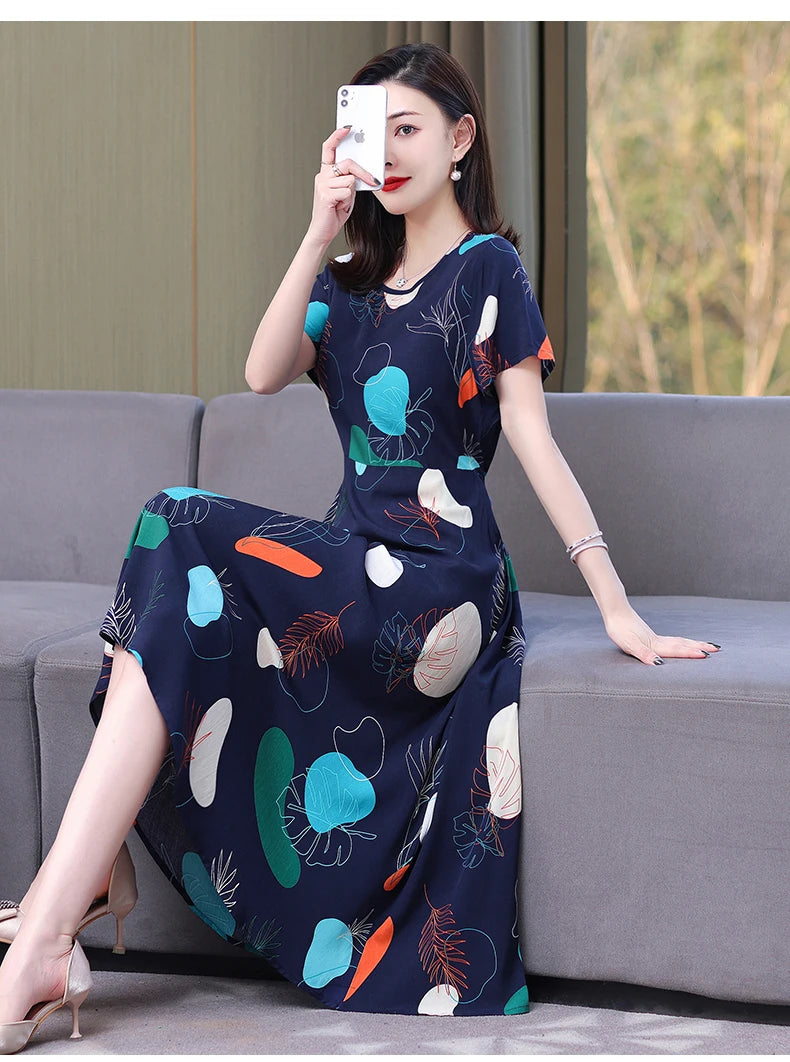 Floral Elegance Short Sleeve Dress