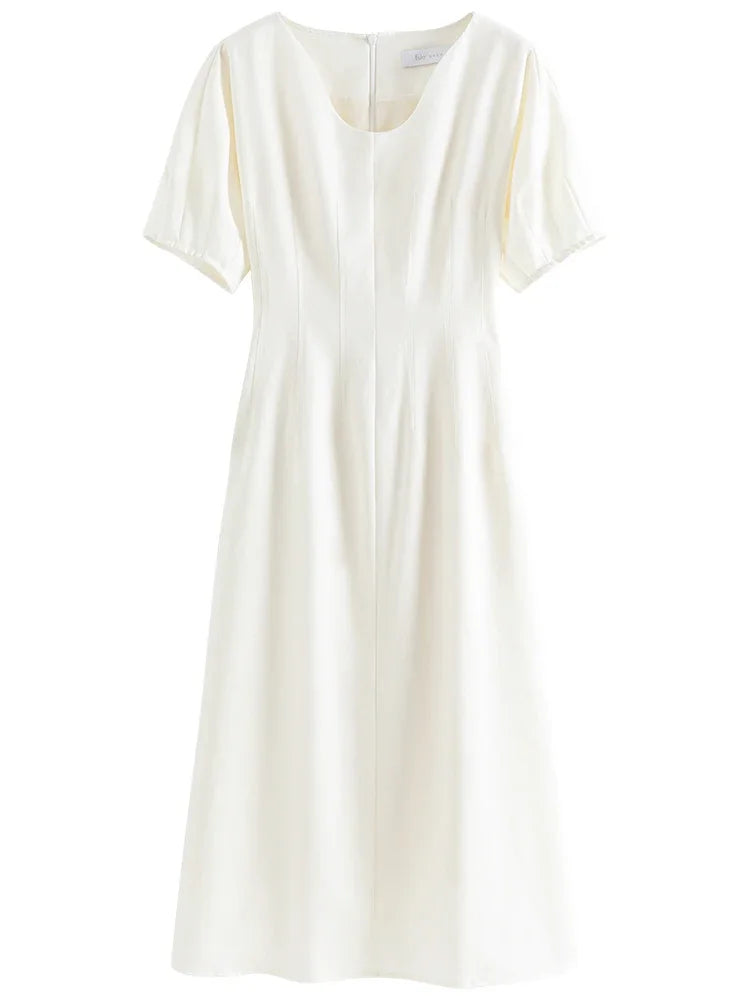 Timeless Grace: Casual White Dress for Women