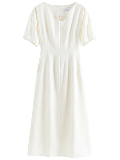 Timeless Grace: Casual White Dress for Women