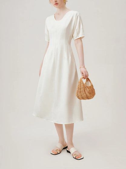 Timeless Grace: Casual White Dress for Women