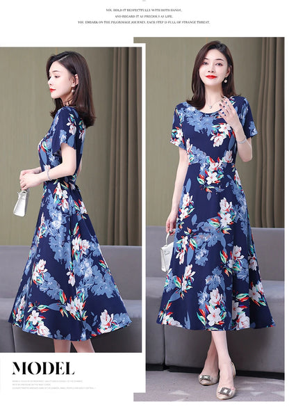 Floral Elegance Short Sleeve Dress