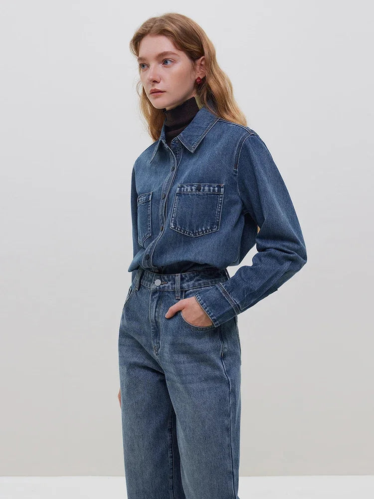 Denim Elegance: Winter Commuter Collection