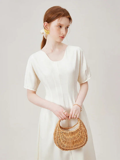 Timeless Grace: Casual White Dress for Women