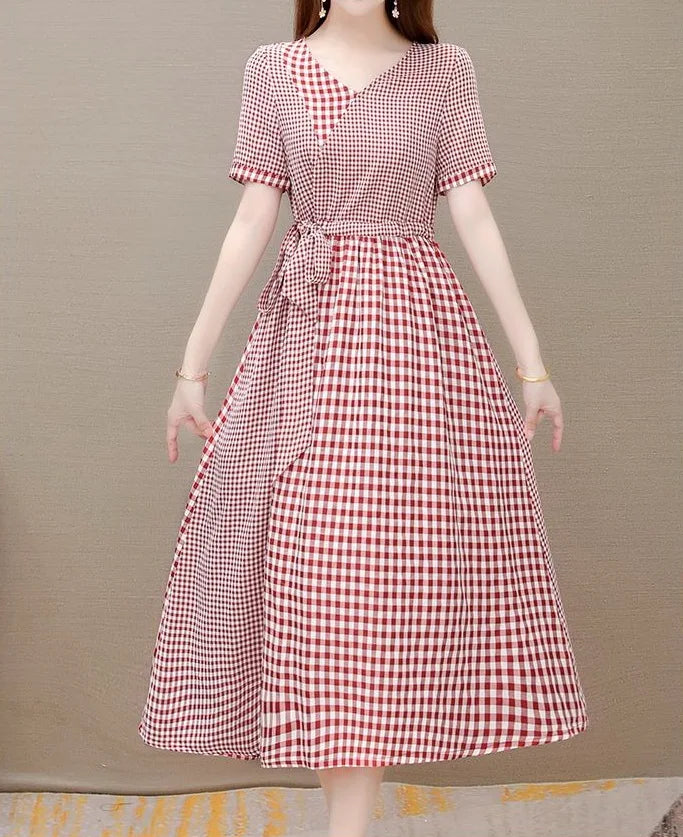 Vintage Charm Checkered Dress