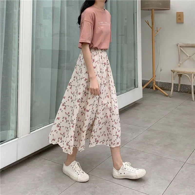 Floral Elegance Mesh Skirt