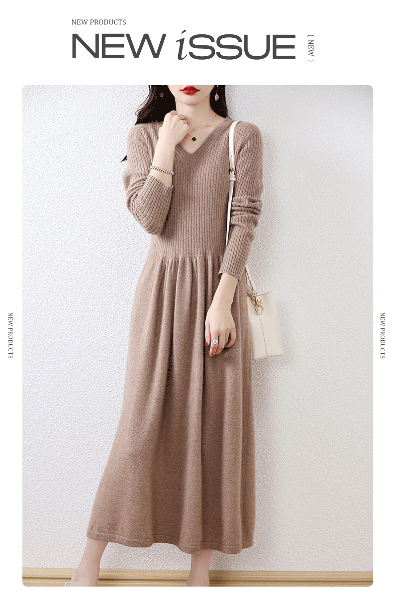 Cozy Chic: 100% Wool Knitted Winter Dress